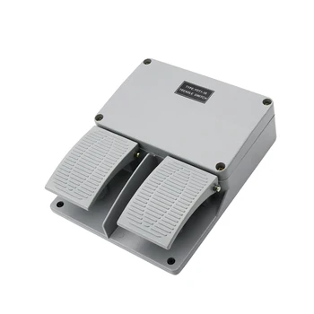 

(Drop shipping) Foot switch YDT1-16 aluminum shell gray double pedal switch machine tool accessories switch