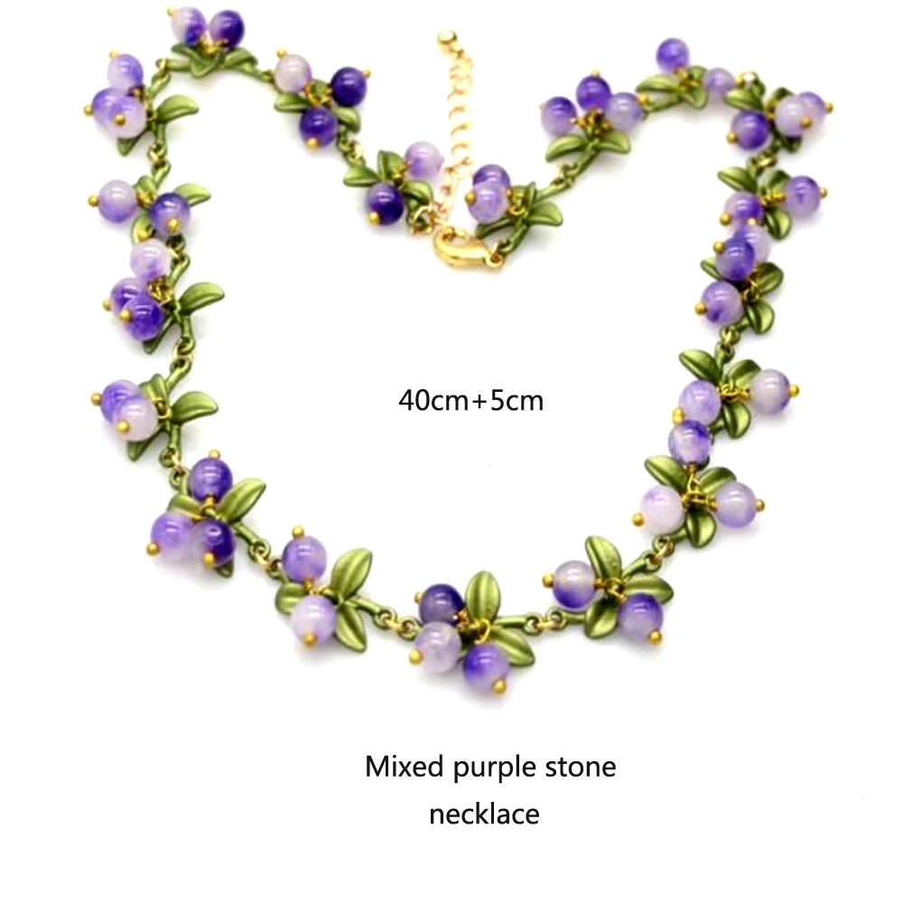 CSxjd Заводская цена черника Клюква лазурит многоцветный камень Женская мода ожерелье ювелирные изделия