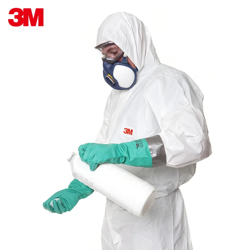 3 м 4515 безопасности Костюмы одноразовые защитные комбинезоны белый непродуваемая куртка с капюшоном твердых частиц жидкость для пестицидов/спрей LT056