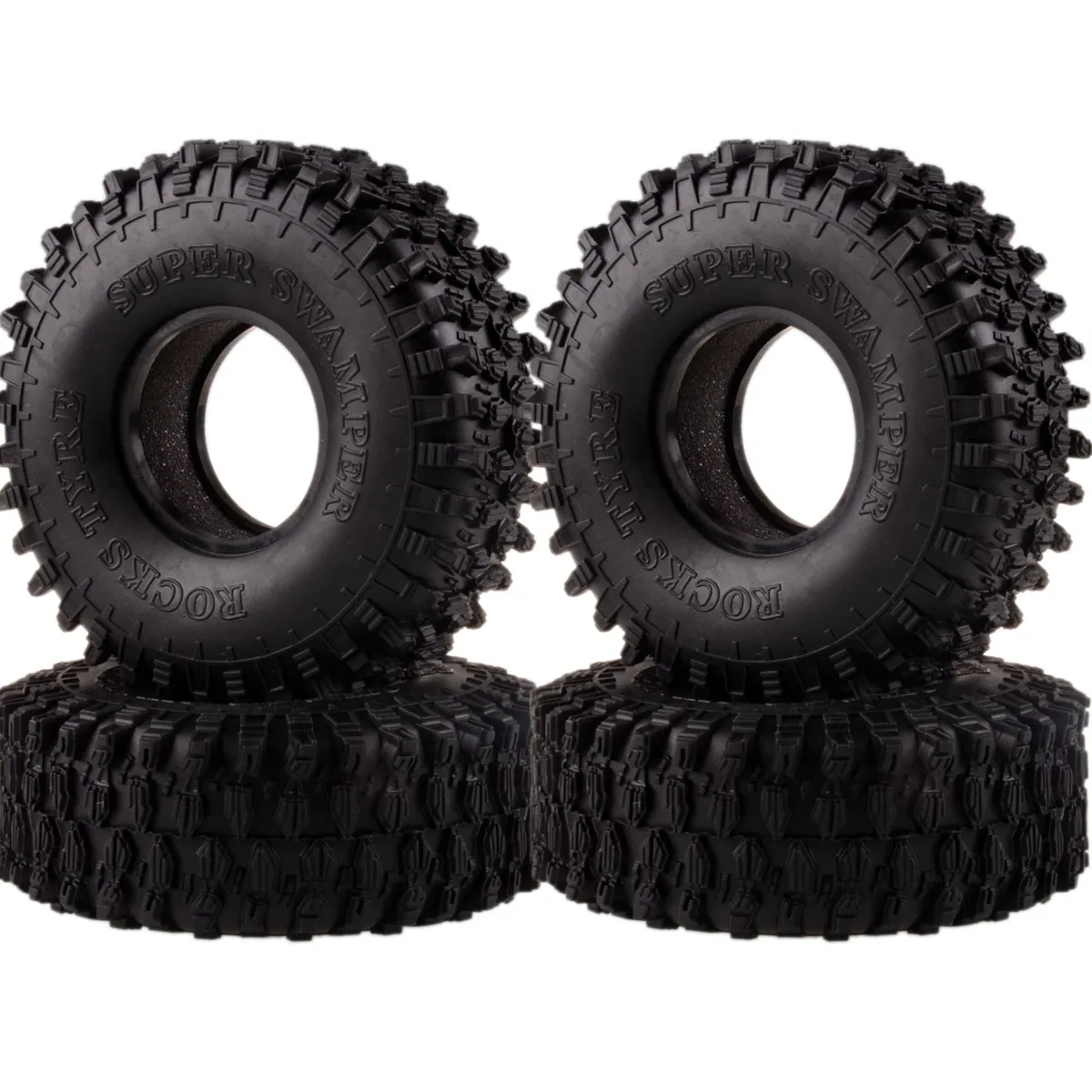 4X 1/10 1.9" Tyre Tires Super Swamper Rocks For RC Climbing Rock Crawler Set 