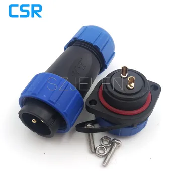 

SP2110, 2 pin waterproof Connector Male+Female, 21mm Panel installed connectors, LED monitor connector,IP68, Current Rating 30A