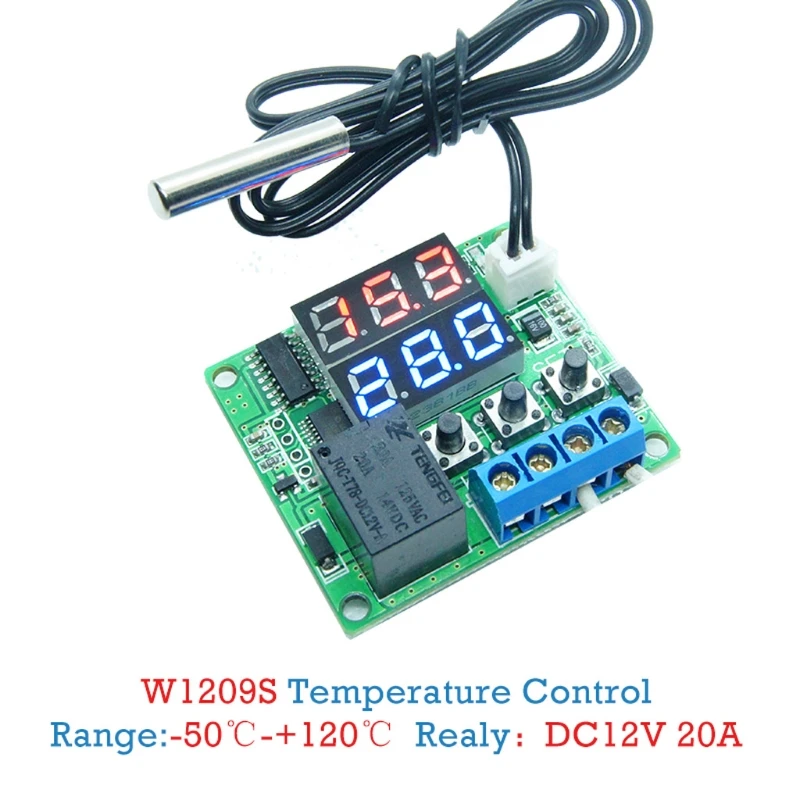 W1209S DC 12V Мини Термостат Регулятор 50 120 градусов Цельсия цифровой регулятор