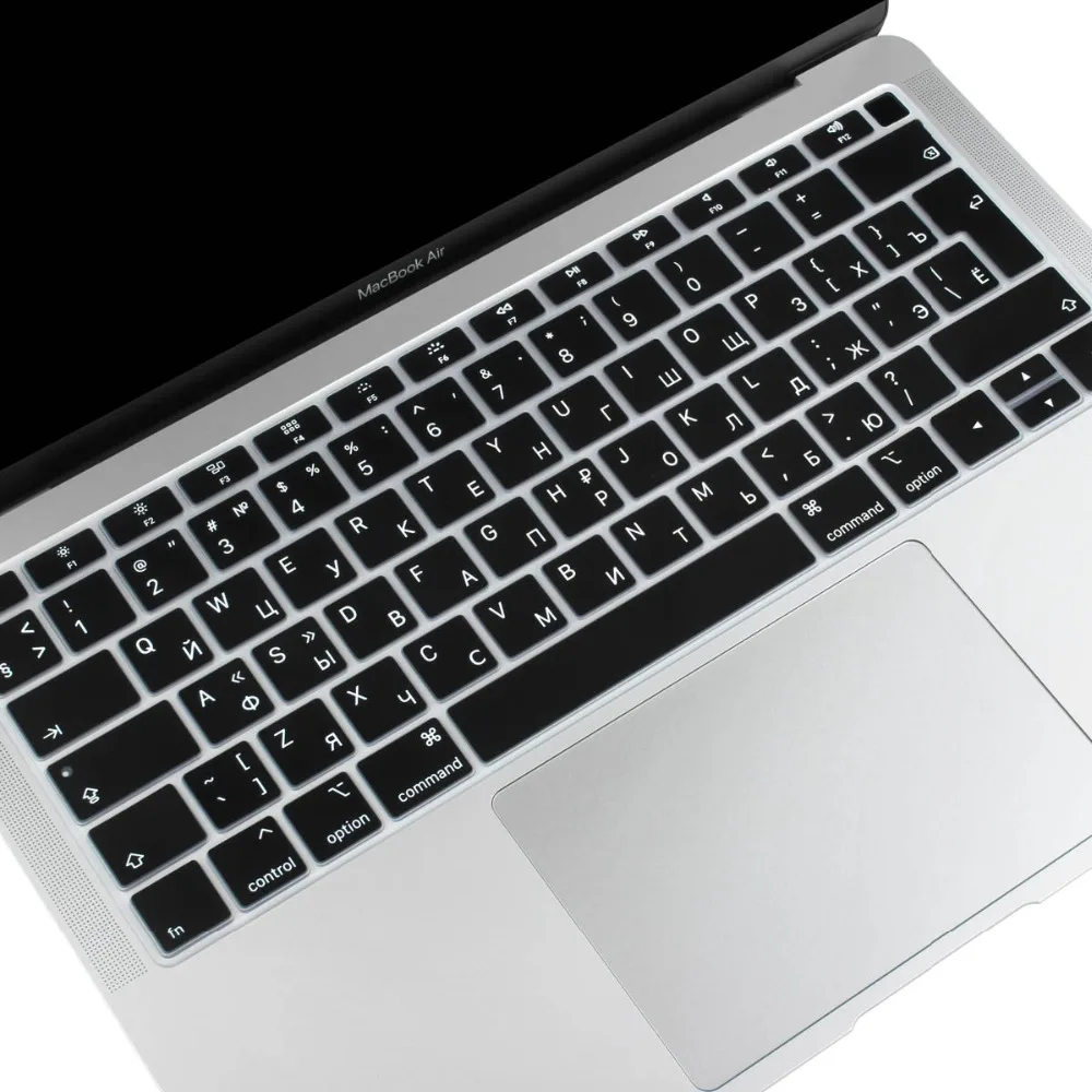 Силиконовая Защитная крышка для клавиатуры для нового Macbook Air 13 A1932 Touch ID раскладка ЕС мягкая клавиатура кожа Mac book Air 13,3