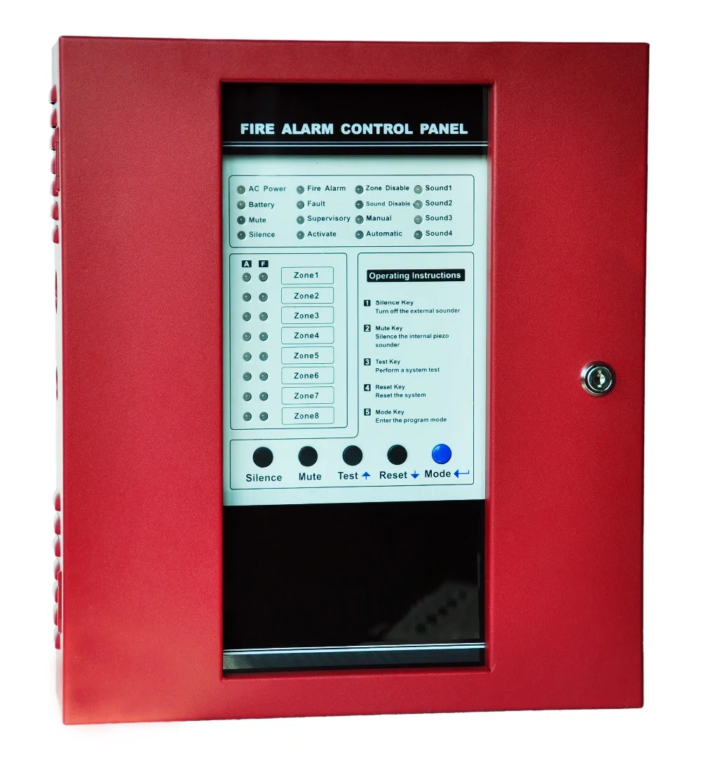 

Fire Alarm System CJ-F1008 8 Zones Conventional Fire Alarm Control Panel- 8 Zone, 2 Sound Output