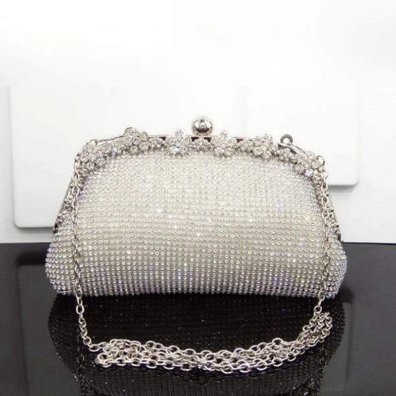Мода, вечерняя сумка на цепочке с бриллиантами, черные, серебристые, золотые свадебные сумки для невесты, женские вечерние сумки-мессенджеры, элегантные клатчи
