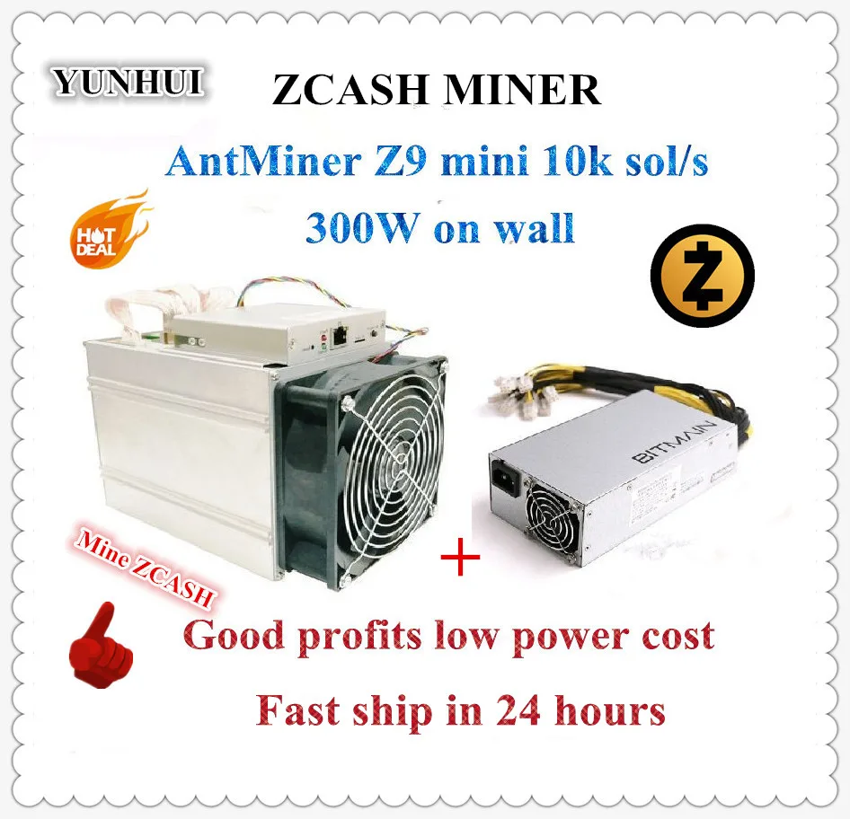 Используется ZCASH Miner Antminer Z9 Mini 10k Sol/s 300W с Bitmain APW3 1600W PSU хорошая прибыль лучше чем A9 S9 до 14k Sol/s