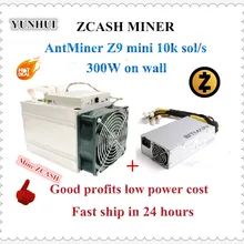 Используется ZCASH Miner Antminer Z9 Mini 10k Sol/s 300W с Bitmain APW3 1600W PSU хорошая прибыль лучше чем A9 S9 до 14k Sol/s