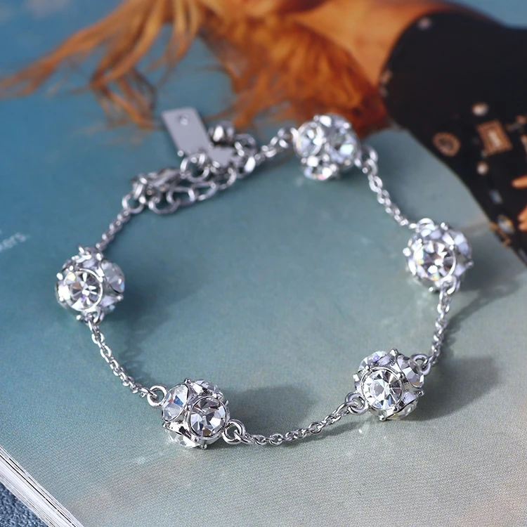 

The United States super-flash exquisite multi-side cutting ball transfer ball multi-drop bracelet lovers