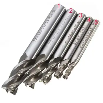 

HSS-AL Straight Shank 4 Flute End Mill Cutter Drill Bit Tool 4/6/8/10/12mm DC120
