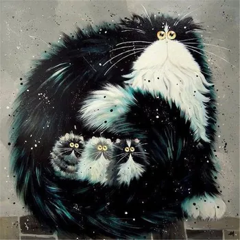 

5D Diy Diamond Embroidery Surreal Cats Collection Home Decoration Diamond Painting Animals Mosaic Decoration Gift