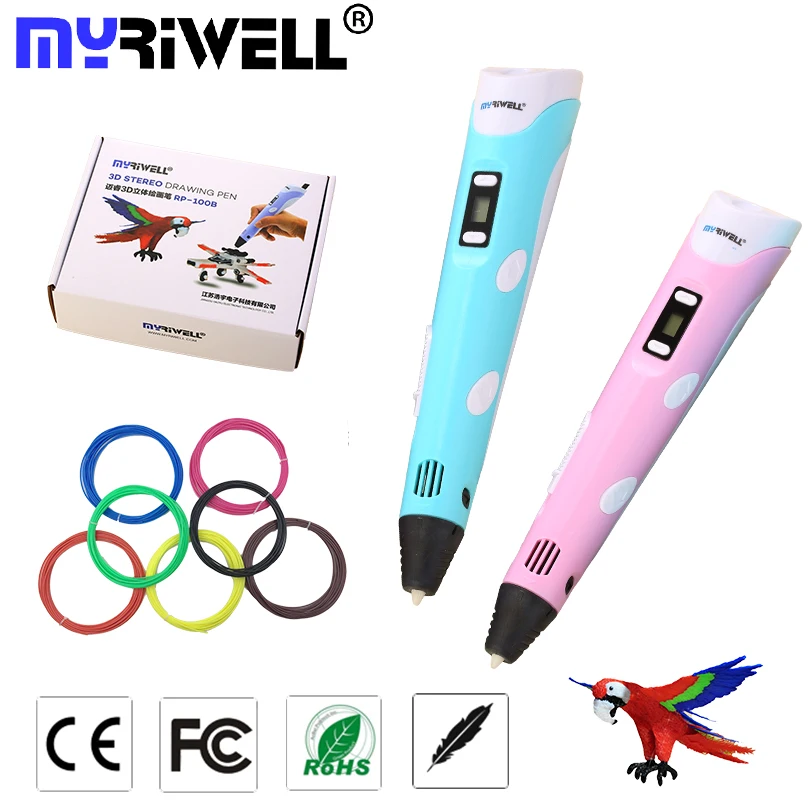 Myriwell 3D Pen DIY 3D Printer Pen Drawing Pens 3d Printing Best for Kids with ABS