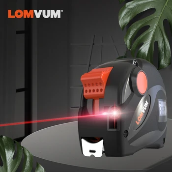 

LOMVUM Rechargeable Laser Tape Measure 2 in 1 USB Charging Tape with LCD Display 16FT/5M Digital Tape Metric/Inches/Ft