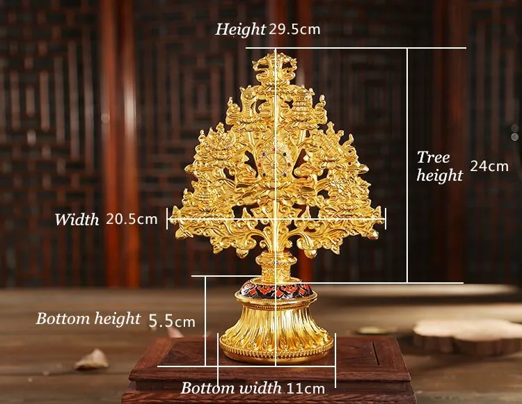 Невероятно изысканный узор золотое дерево жемчуг тибетская тантрическая буддистский ритуал инструменты сплав заливки окрашенные украшения дома