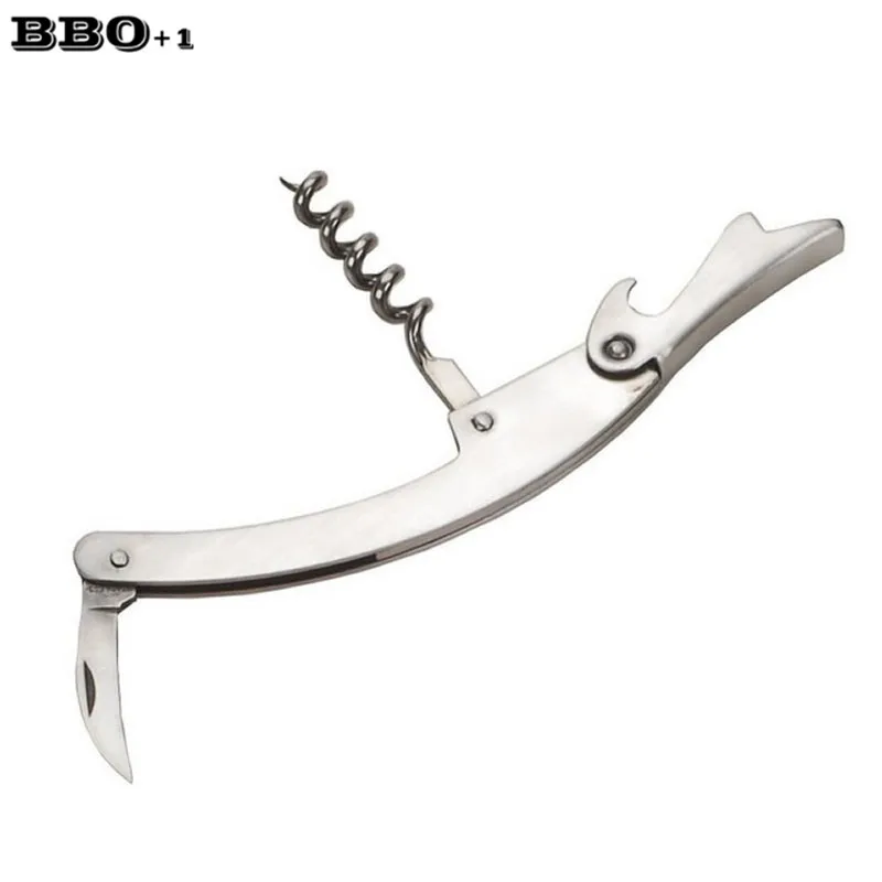 Hot 2pcs wine opener Stainless steel wine corkscrews Wine knife