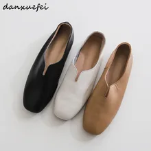 Bailarinas de couro genuíno slip-on das mulheres designer de marca soft comfort ballet flats lazer slipons mocassins sapatos de alta qualidade