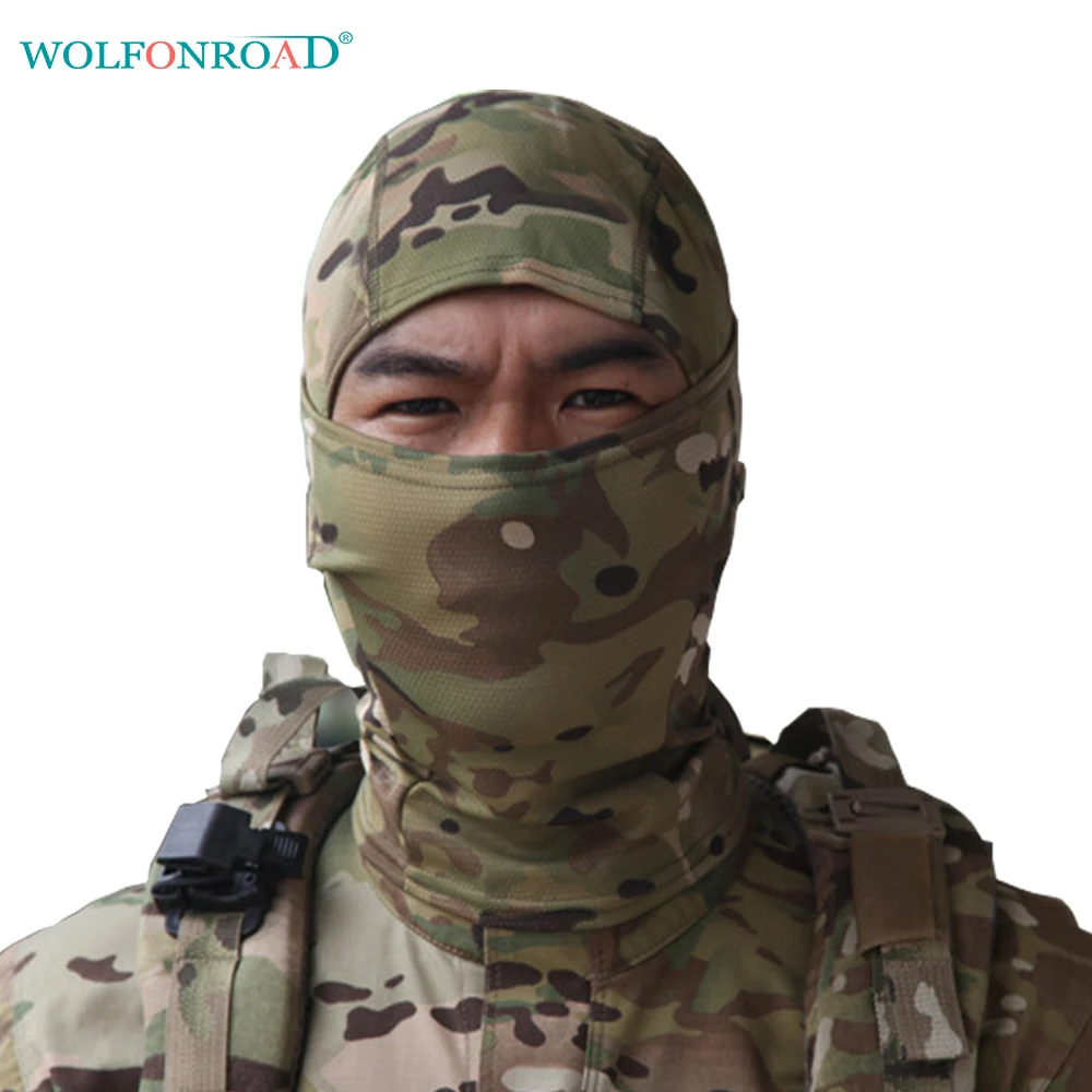 

WOLFONROAD Men Tactical Headscarf Combat Scarf Airsoft Hunting Face Mask Ski Cycling Balaclava Full Hood Sport Scarf L-SZLM-01