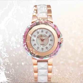 

Melissa Luxury Jewelry Watches for Women Gorgeous Crystal Frame Ceramic Watch Japan Quartz Bracelet Wrist watch Analog Montre