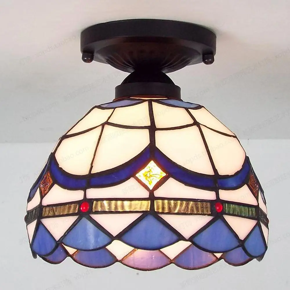 8 INCH Tiffany Cloakroom Ceiling Light Corridor Mediterranean Spliced