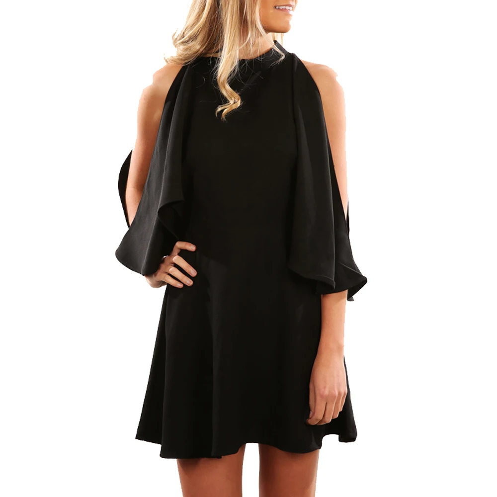 

Summer Brief Good Quality Mini Dress Ladies Slim Plus Size Black Khaki Empire Women Gowns Above Knee Gown Summer Dress