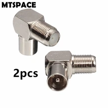 Mtspace 2 шт./компл. алюминиевый сплав правый угол ТВ антенна с разъемом для подключения к Переходник штекер к гнезду коаксиальный кабель