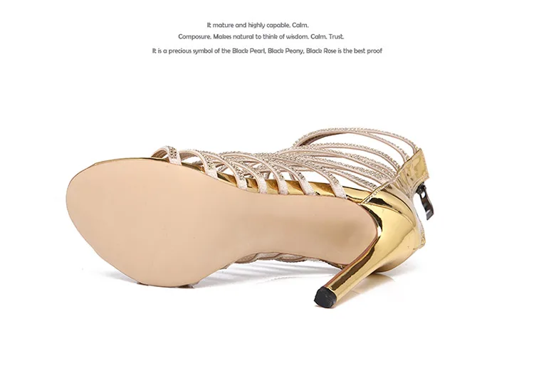 Aneikeh/Bling Босоножки золотистого цвета, Украшенные стразами с тонкими ремешками Босоножки-гладиаторы свадебные туфли на высоком каблуке-шпильке; туфли-лодочки Стразы клетка