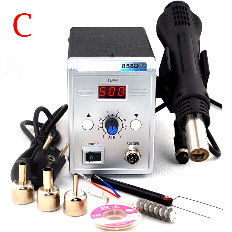 Kopen MYPOVOS 700W 858D Soldeerstation LED Digital Soldeerbout desoldeerstation BGA Rework Soldeer Station Heteluchtpistool 220V