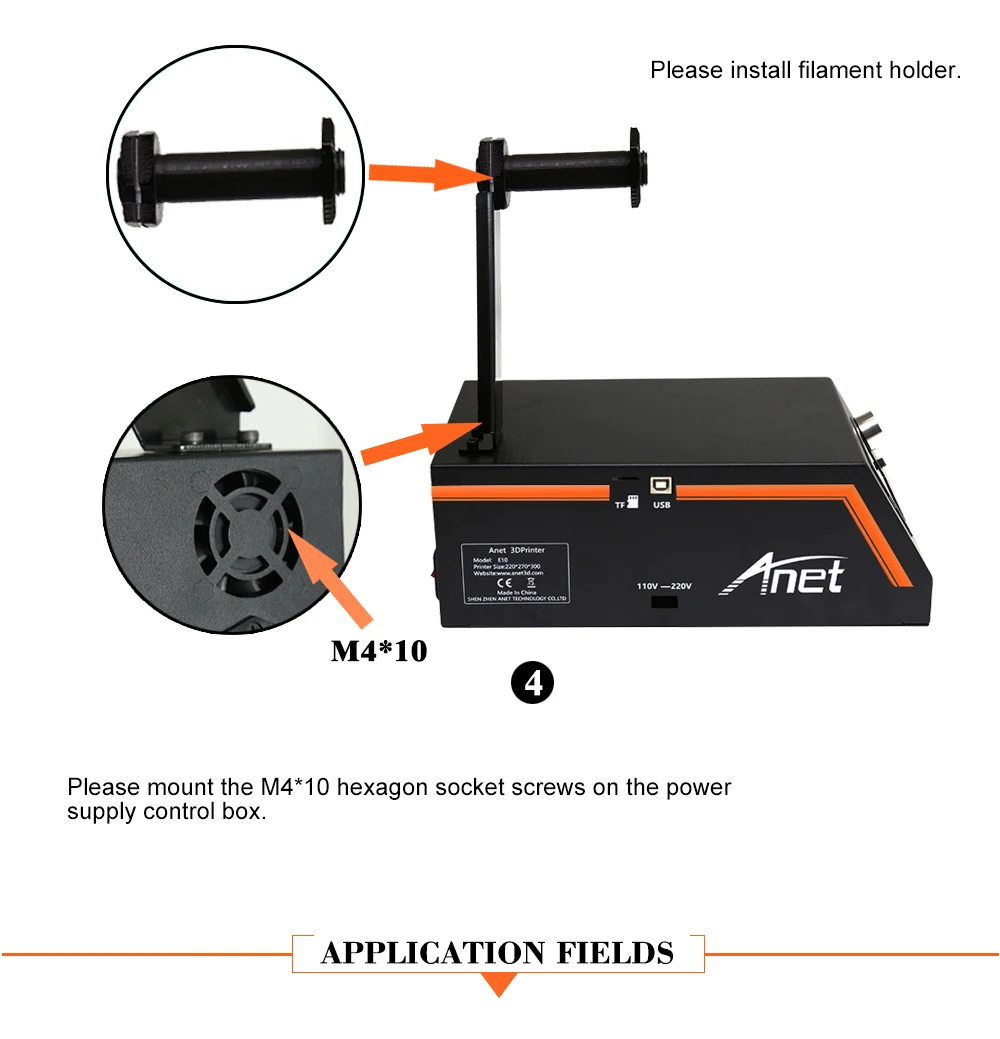 Anet E16 E10 E12 FDM 3d принтер Комплект Высокая точность 3d drucker Reprap Prusa I3 настольный 3d принтер DIY с PLA нитью принтера