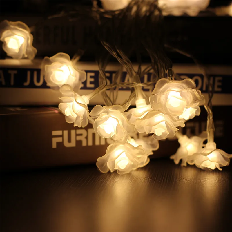 Гирлянда с цветами розы 4 м 20 светодиодов|fairy string lights|string lightsholiday lights |