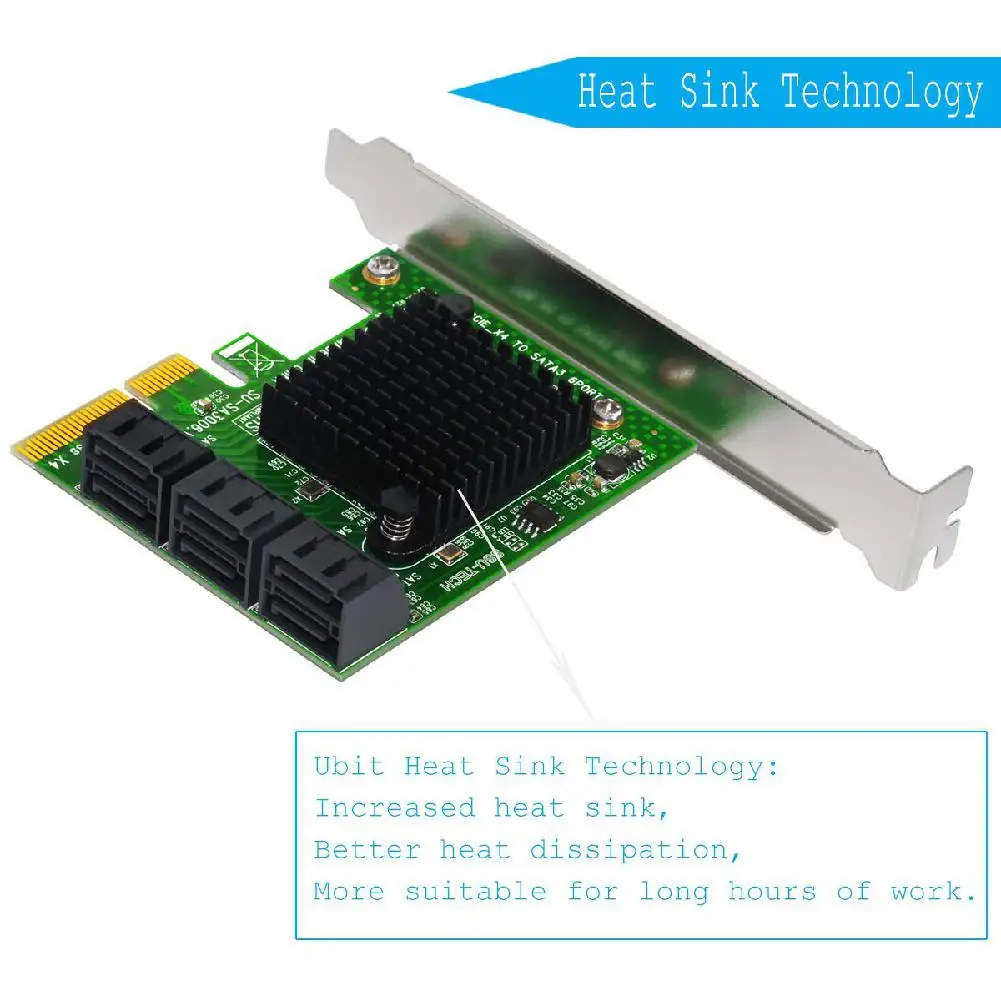 Карта расширения Райзер PCIE на SATA адаптер PCI Express SATA3.0 6 портов III для SSD HDD|Платы