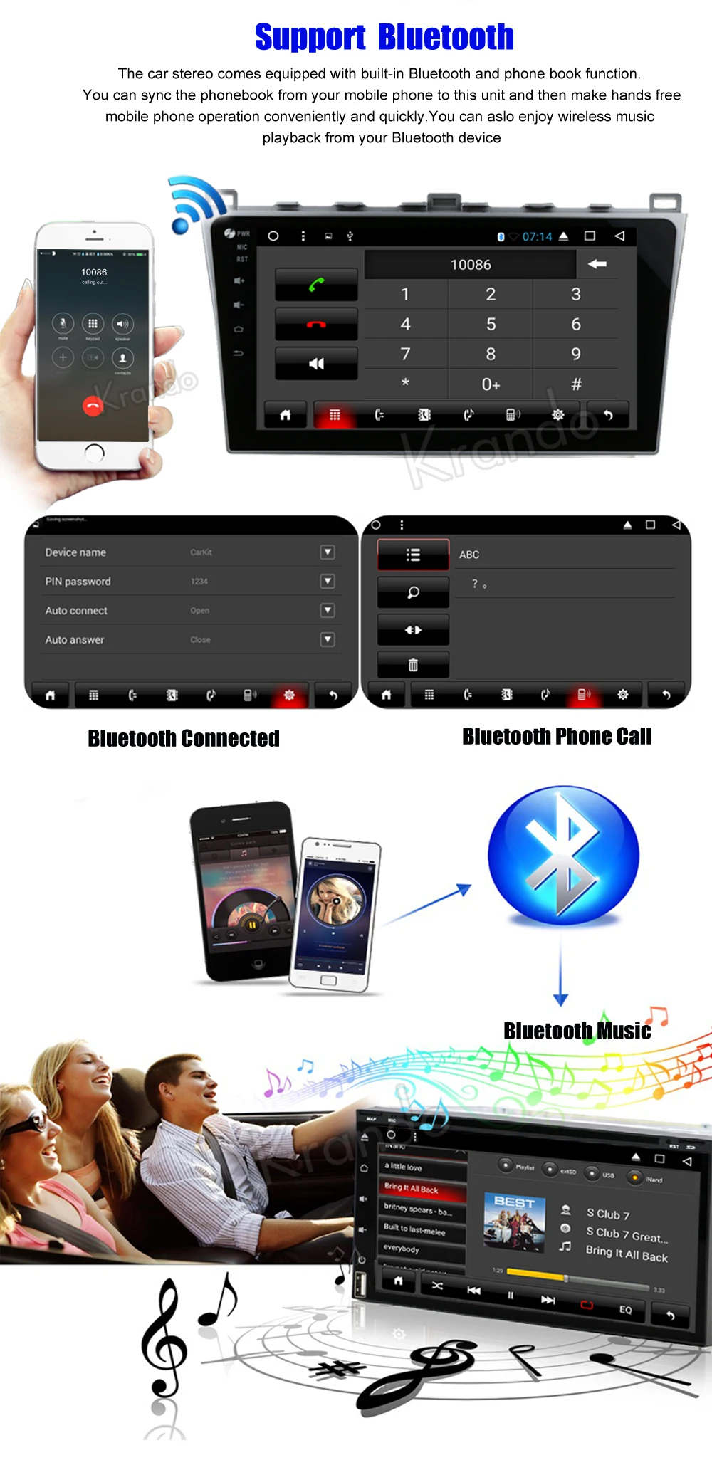 krando mazda 6 android car radio gps navigation multimedia system  (9)