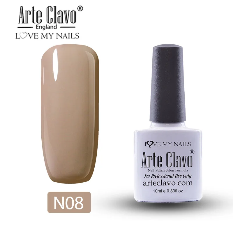 Arte Clavo основа и верхнее покрытие матовый топ гель лак для ногтей 10 мл Прозрачный впитывающий праймер гель лак для ногтей маникюр телесный розовый - Цвет: N08