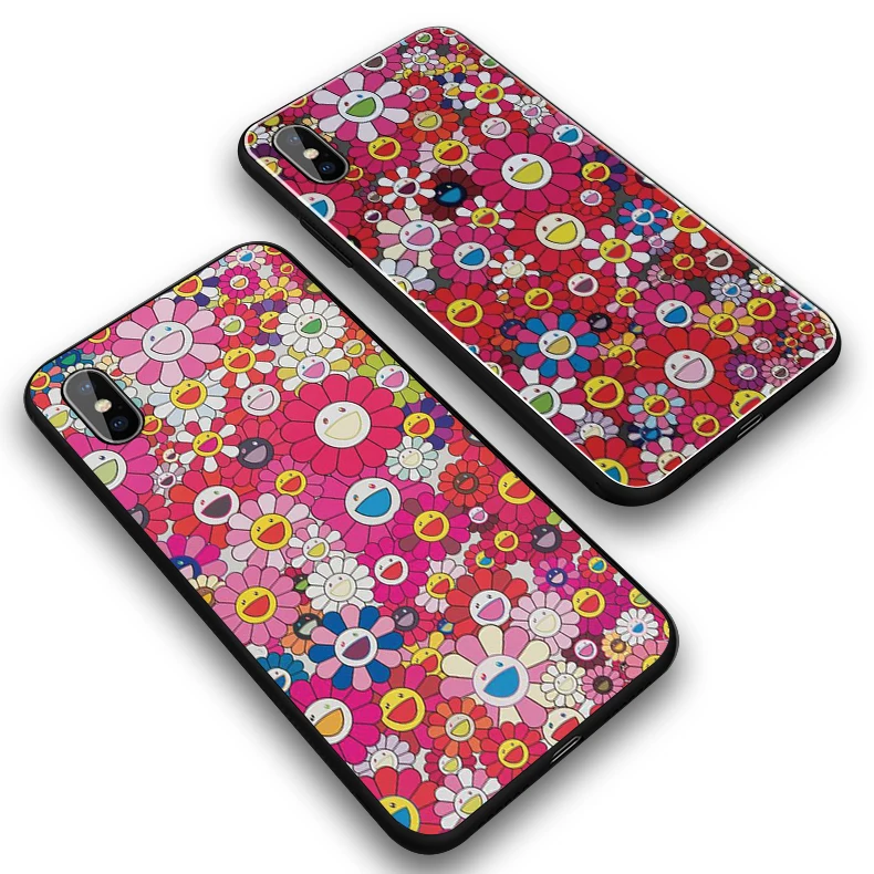 

Popular Sun Flower Silicone Soft TPU Cover Phone Case For iphone XR XS X XSMAX Takashi MURAKAMI For iphone 5 5S SE 6 6S 7 8 Plus