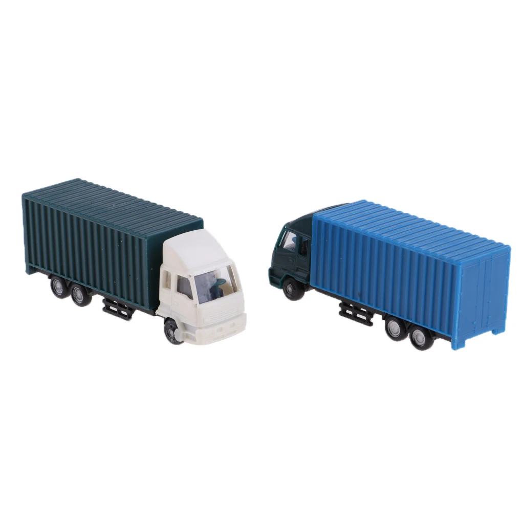 2 Pcs Container Truck Construction Vehicle Freight Car Model N Scale 1/150