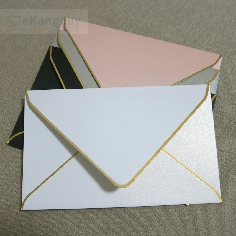 25pcs 175x110mm Gold Stamping Envelopes Wedding Business Invitation