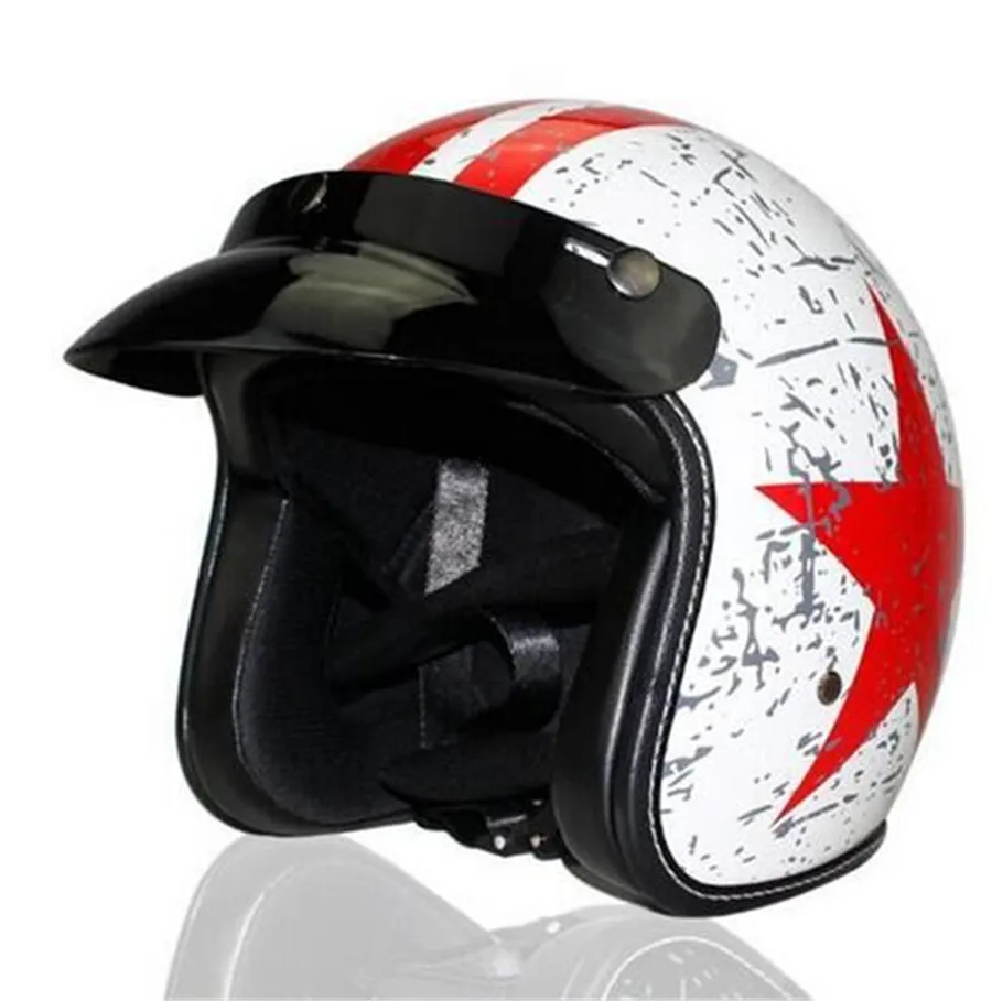 Мотоциклетный шлем с открытым лицом для мопеда скутера DOT утвержден звезды и полосы Американский Патриот(L) матовый черный XL