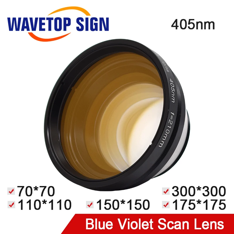 WaveTopSign 300 нм сине фиолетовый F theta Scan Lens 50x50 300x110 FL 430 Scews M39/M55/M85 используется для 3D