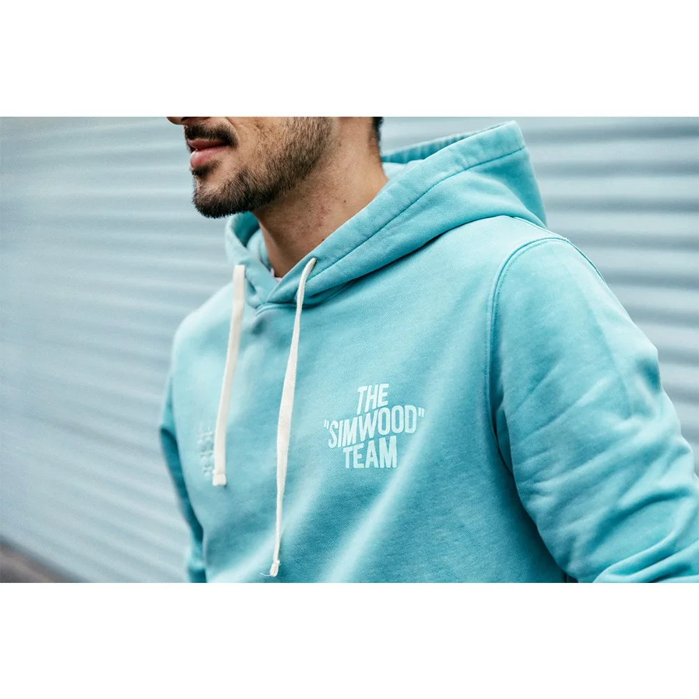  SIMWOOD 2019 autumn New Hoodie Men 100% Cotton Letter Print Hooded Sweatshirts Male Plus Size Casua