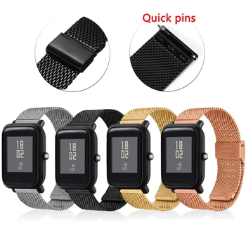 

Milanese Stainless Steel Watch Band Strap For Xiaomi Huami Amazfit Bip BIT PACE Lite Youth Smart Watch Metal Wrist band strap
