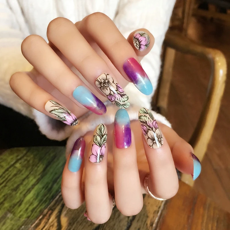 Gros Longs Ongles Aiguilles Avec Colle Couverture Complète