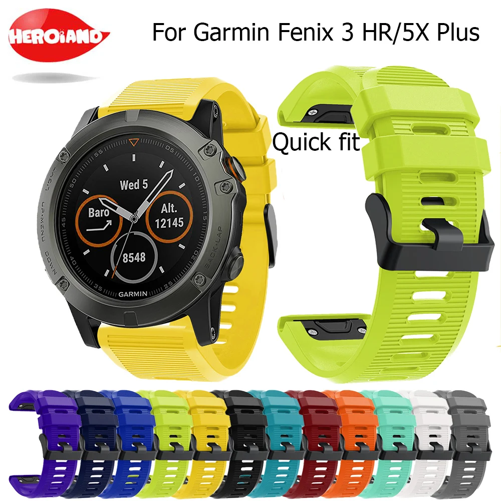 

Replacement Smartwatch Band for Garmin Fenix 5X/ 5X Plus Easyfit Silicone Sportwatch Strap for Garmin Fenix 3 / Fenix 3 HR strap
