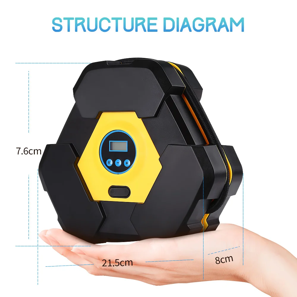 WONVON 12 вольт цифровой насос для накачивания велосипедных шин 150 psi воздушный