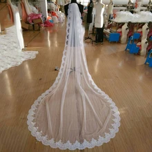 Популярный высококачественный французский кружевной расшитый кружевом Фата невесты вуаль с расческой Velo De Novia Свадебные аксессуары для вуалей