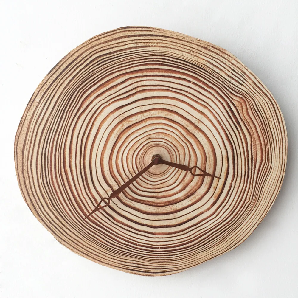 

2019 Hot Wooden Gain Wall Clock Modern Simple Design Vintage Hanging Watch Clocks Silent Home Office Livingroom Wall Decoration