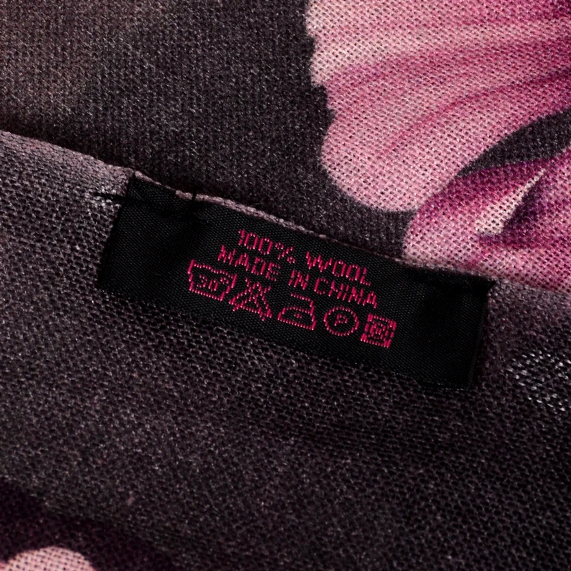 [BYSIFA] Ladies Purple Scarves Foulard New Floral Design 100% Wool Cashmere Scarves Fall Winter Women Wool Scarf Shawl 190*75cm