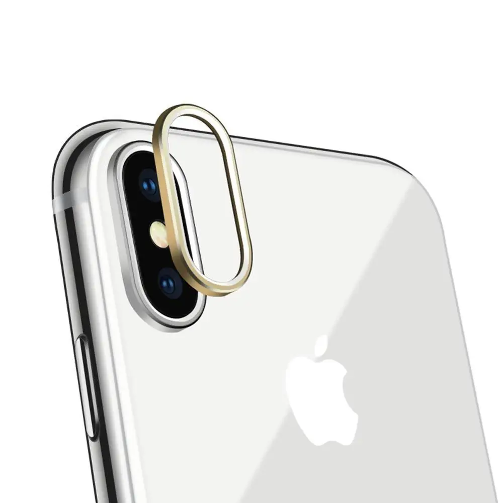 Золотой Portefeuille для iPhone X Объектив камеры протектор кольцо покрытие алюминий для iPhone 10 XR XS Max камера Чехол кольцо аксессуары - Цвет: Золотой