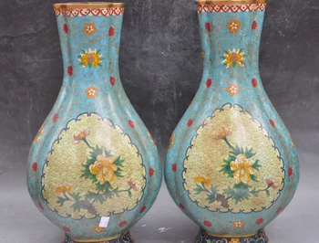 

Marked chinese Palace bronze Cloisonne Enamel flower Zun Cup Bottle Pot Vase Jar