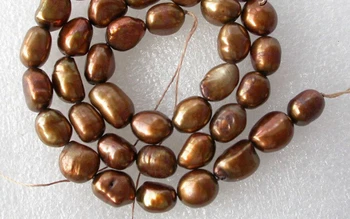

wan 00645 wholesale 5pcs 10mm chocolate baroque freshwater pearl loose bead