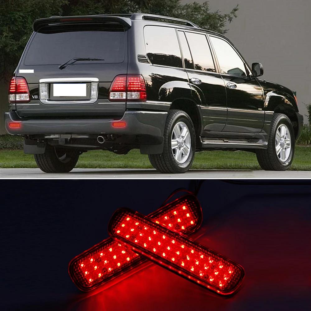 

CAPQX For Land Cruiser 100/Cygnus LX470 98-07 Rear Bumper LED Tail Light Reflector Fog Light Brake Light Parking Warning lamp