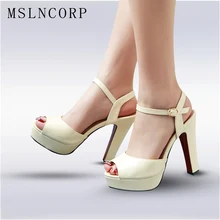 plus size 34-43 New women summer Peep Toe shoes ladies platform Concise Pumps sexy high heel sandals party Dress Wedding Sandals цена plus size 34-43 New women summer Peep Toe shoes ladies platform Concise Pumps sexy high heel sandals party Dress Wedding Sandals цены онлайн