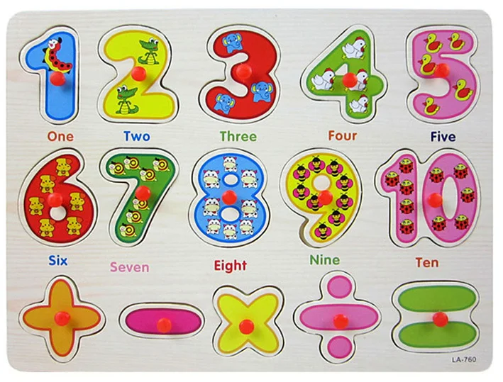 Kids Wooden Jigsaw Puzzled The Number Finger Board Children